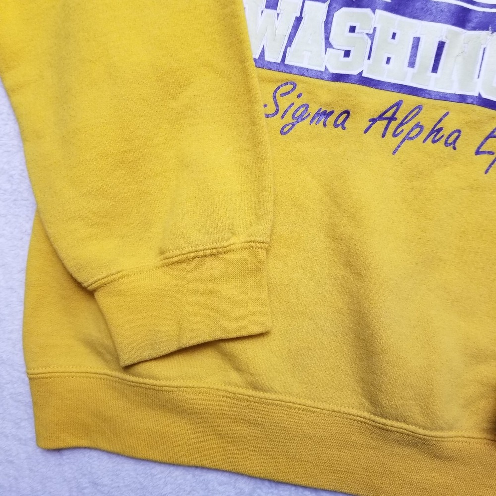 Sigma Alpha Epsilon Frat  SAE university of Washington yellow Crew Neck Size Sm - Picture 9 of 15
